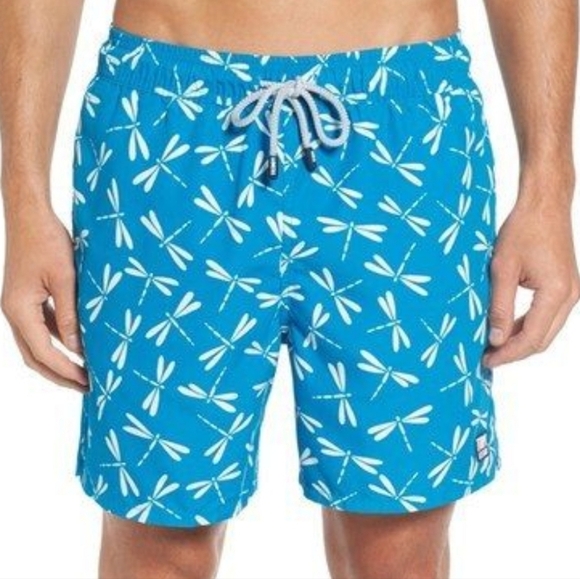 Tom & Teddy Men's Blue Dragonfly Swim Shorts Sz XL - Picture 2 of 10